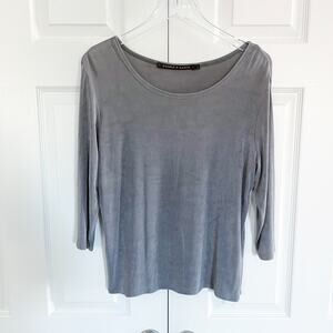 Double D Ranch Gray Silver Silk Knit Blouse